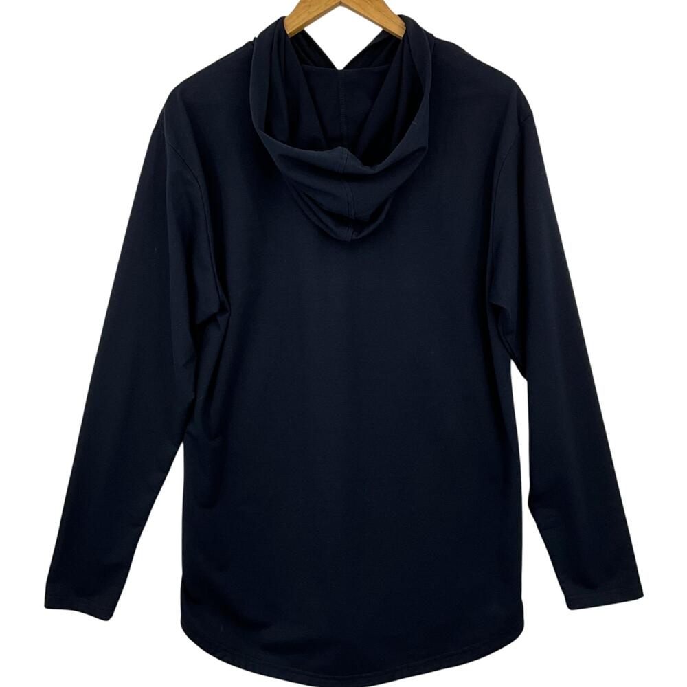 BYLT Hooded Drop Cut Long Sleeve Shirt Mens Large Navy Blue Performance - Picture 4 of 14